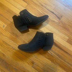 Cut out black ankle booties